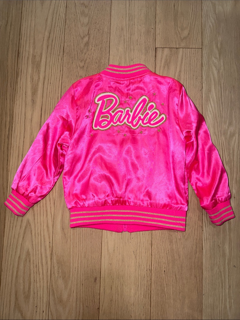 Barbie Pink Satin Bomber Jacket
